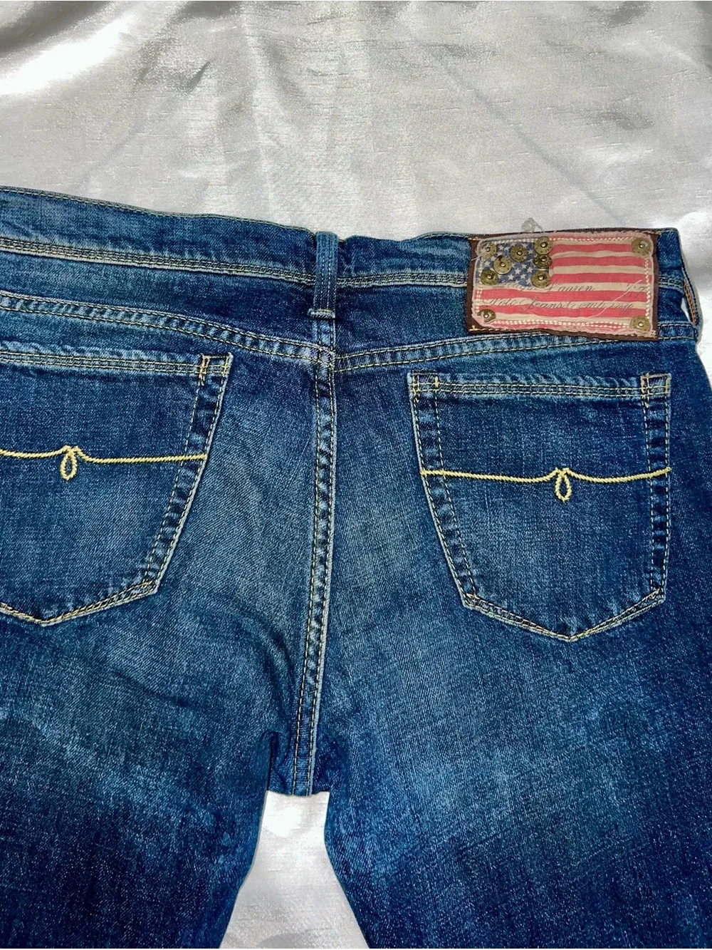 Vintage Polo Ralph Lauren women  Jeans with American Flag Patch